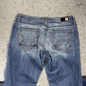 People's Liberation Jeans Women 32x30 Blue Low Rise Y2K Bootcut Embroidered Star